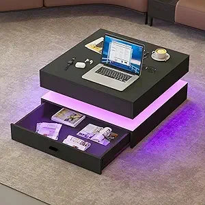 2-Tier LED Coffee Table
