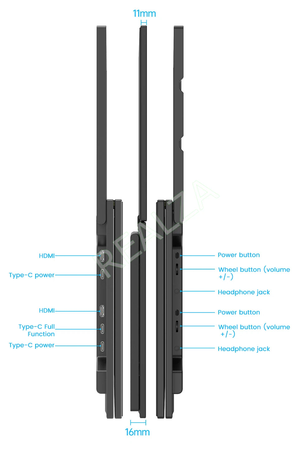 Dual Touch Screen Portable Monitor with stand