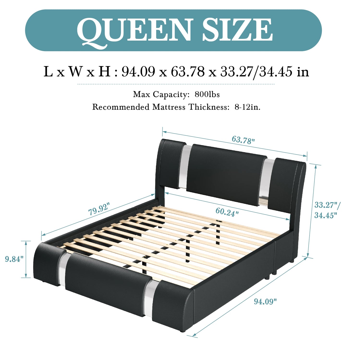 Bed with Headboard