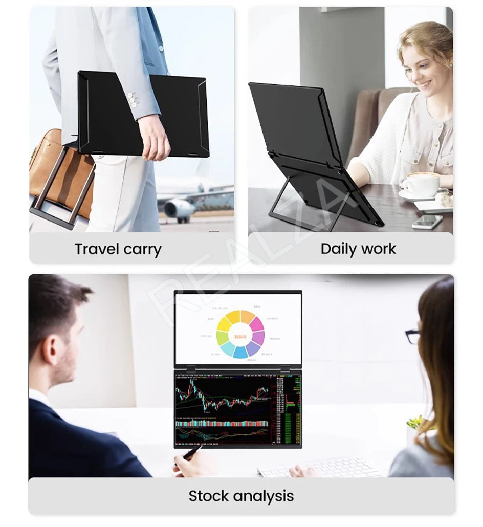 Dual Touch Screen Portable Monitor with stand