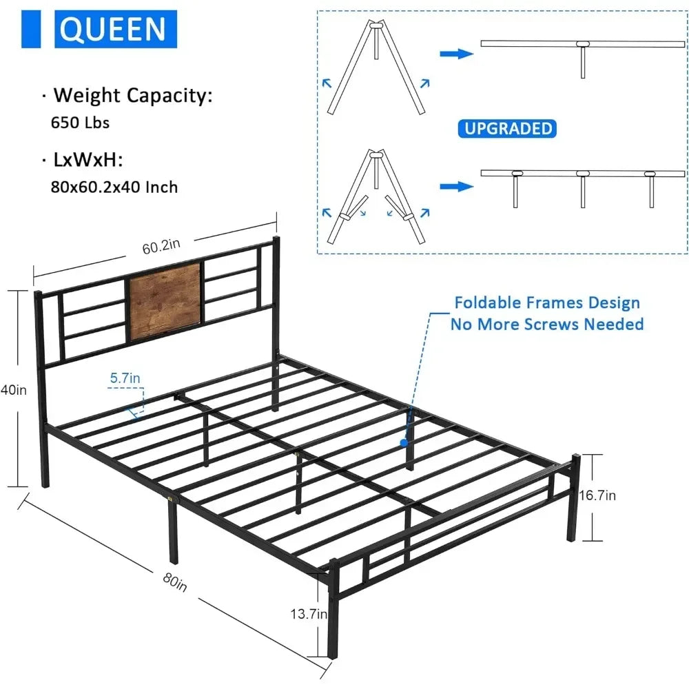 Bed with Headboard
