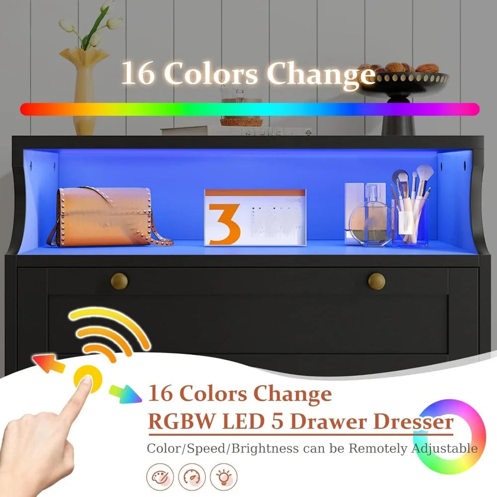 Tall Dresser with LEDs