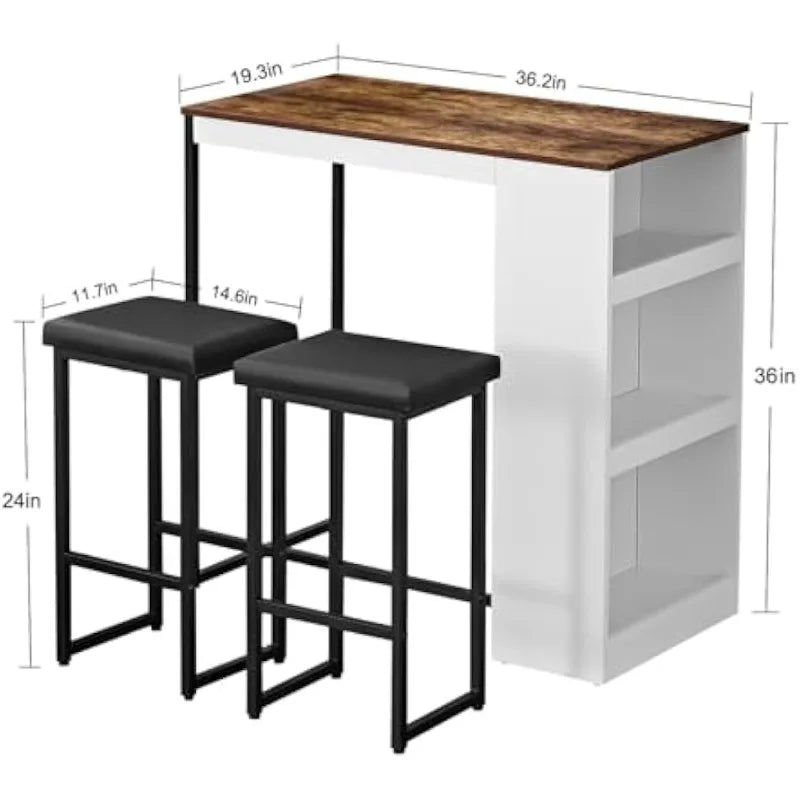 3 Piece Kitchen Table Two Stools