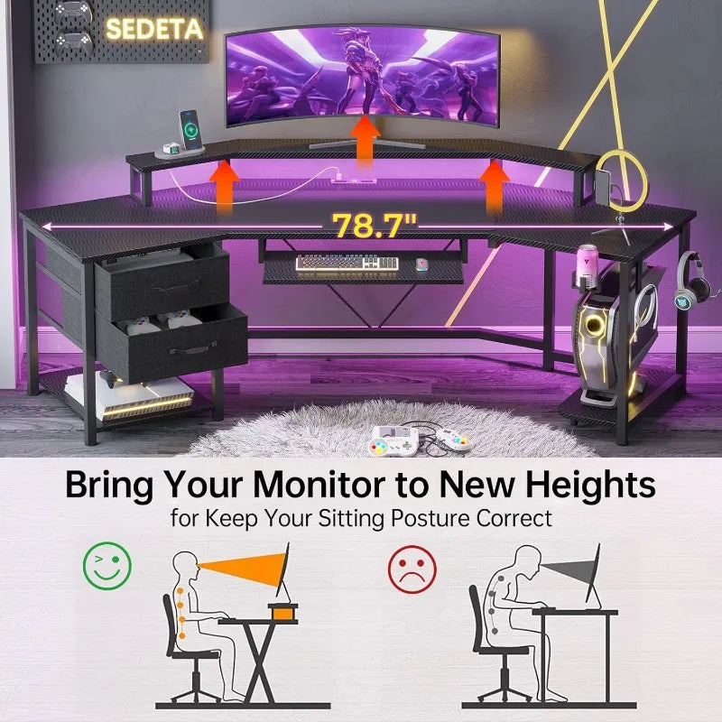 79" Gaming/Office Desk Computer Desk