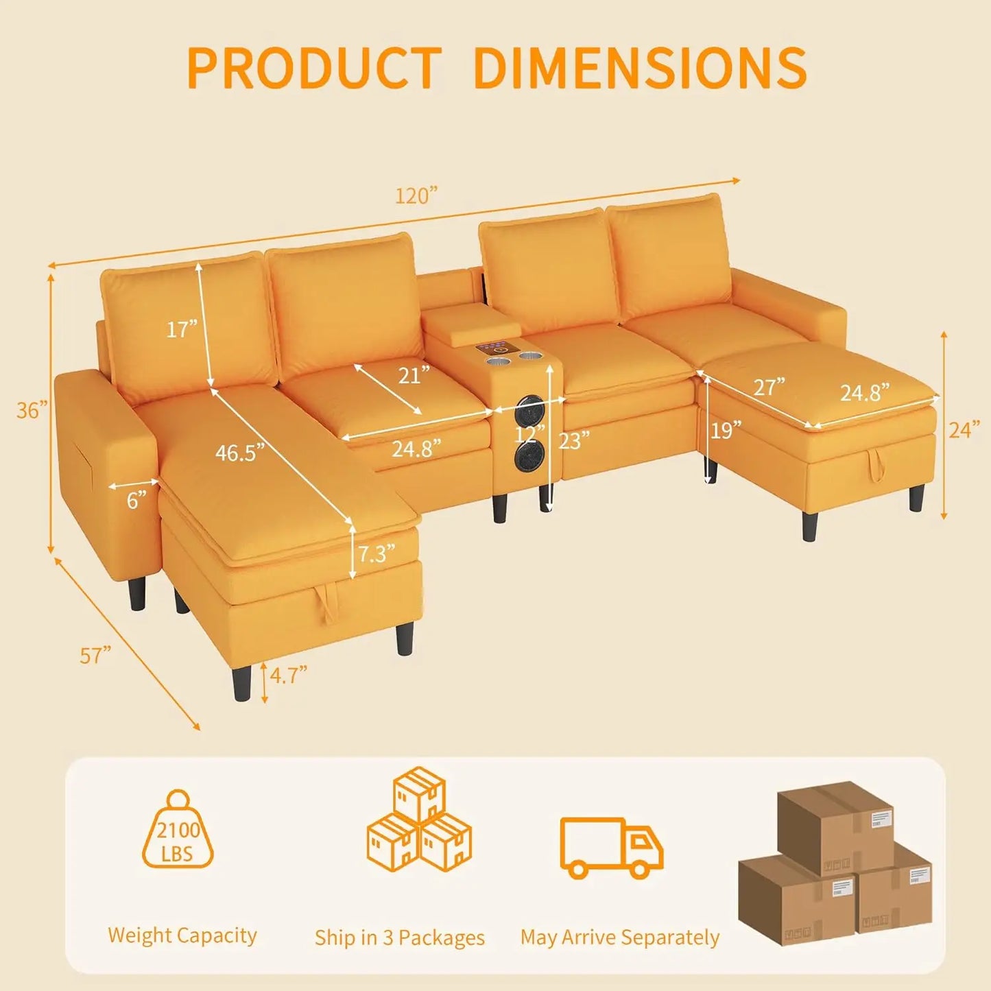 Sectional Sofa with Smart Technology