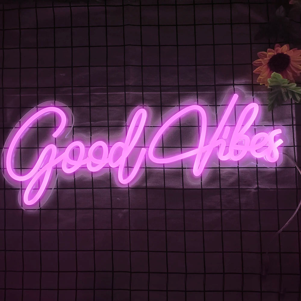 Neon Light Sign Good Vibes Only