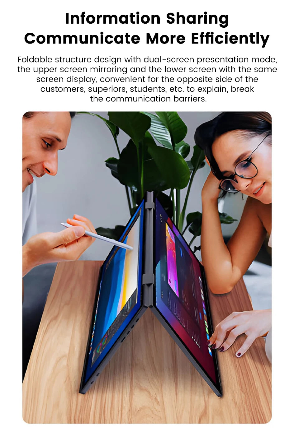 Dual Touch Screen Portable Monitor with stand