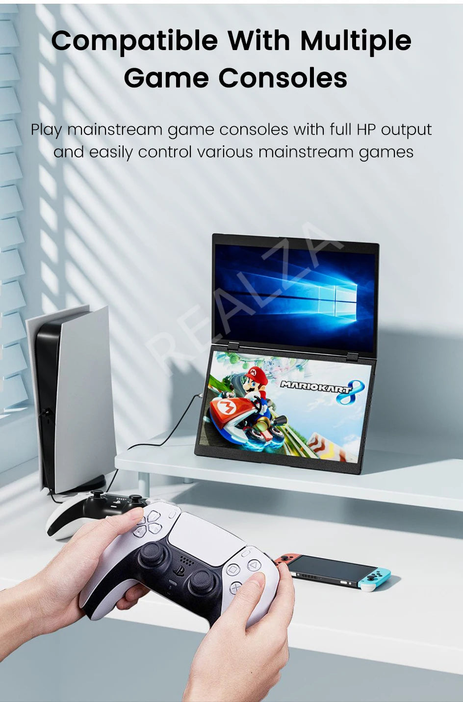 Dual Touch Screen Portable Monitor with stand