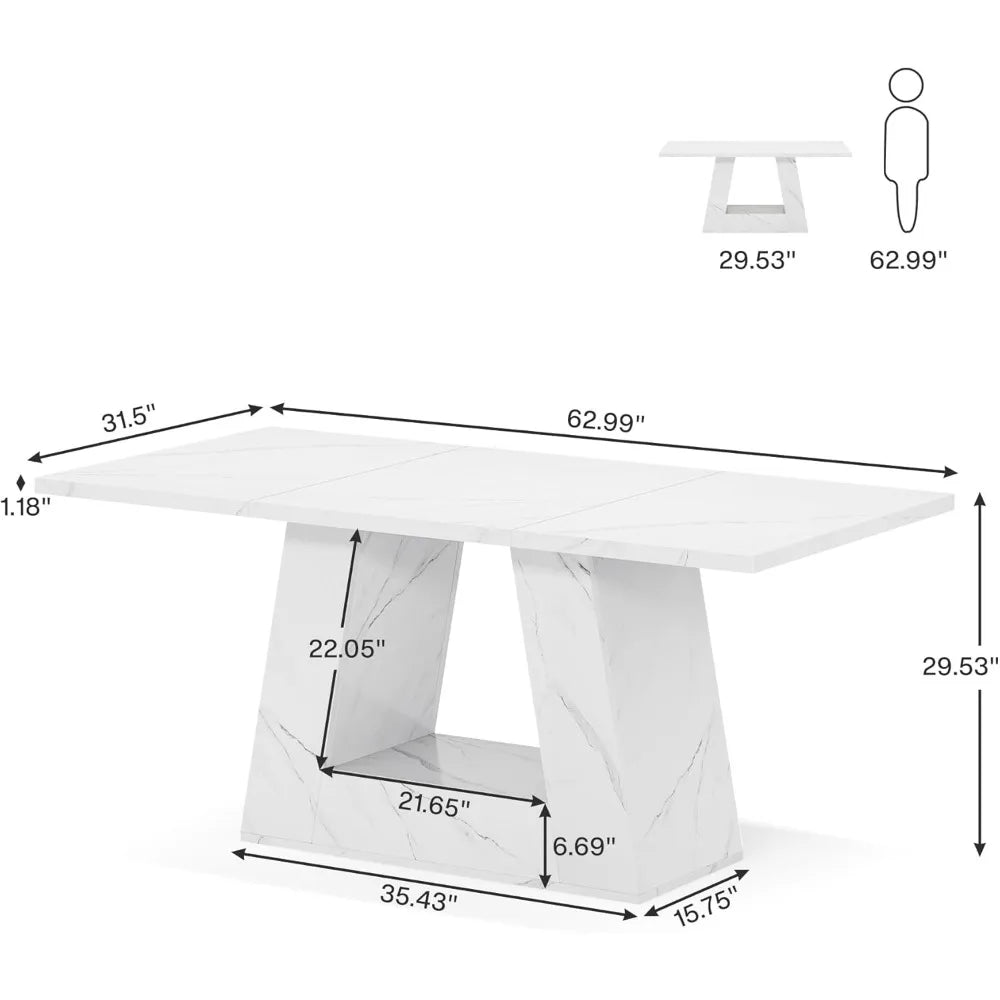 Modern Faux Marble Dining Table