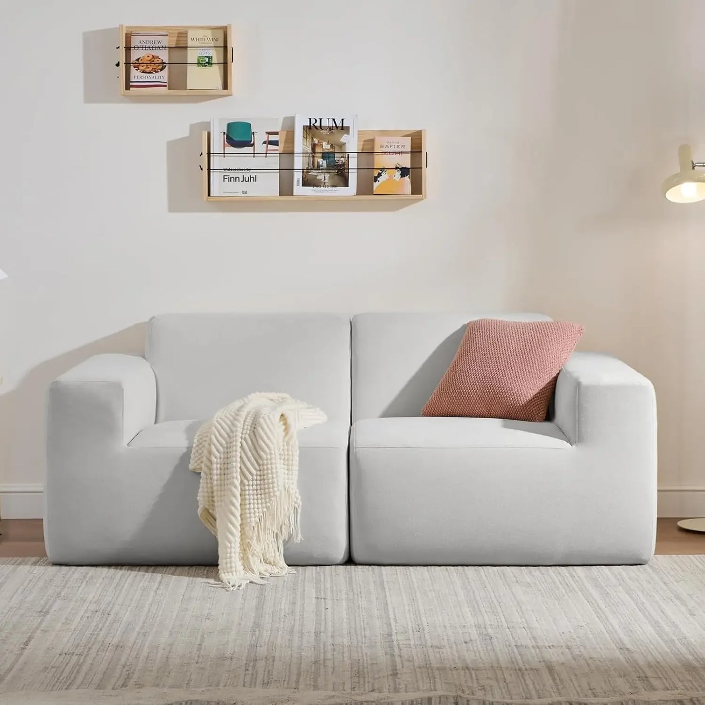 Modular Sectional Sofa,101" Grey Polyester 3-Seater , Deep Seat & Wide Armrest, Perfect for Living Room & Apartment