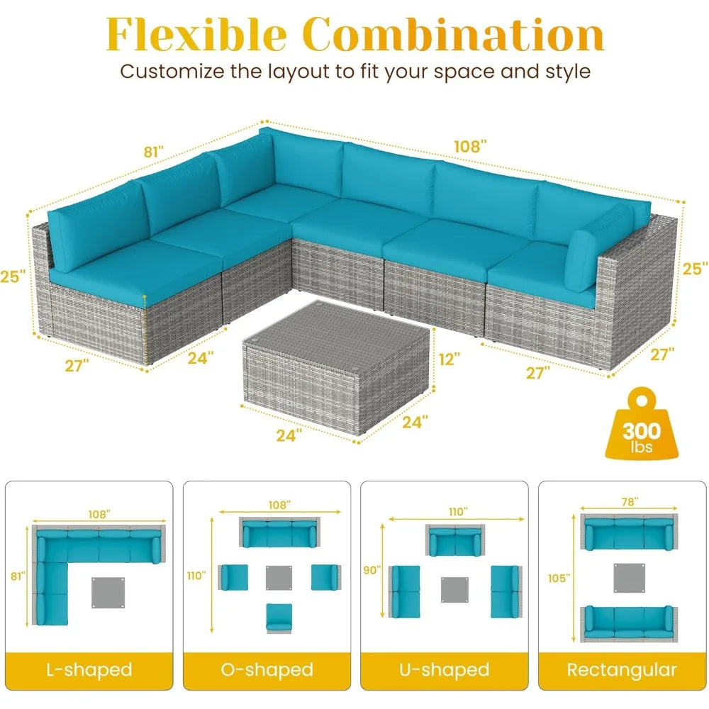 7 Piece Outdoor Patio Furniture Set
