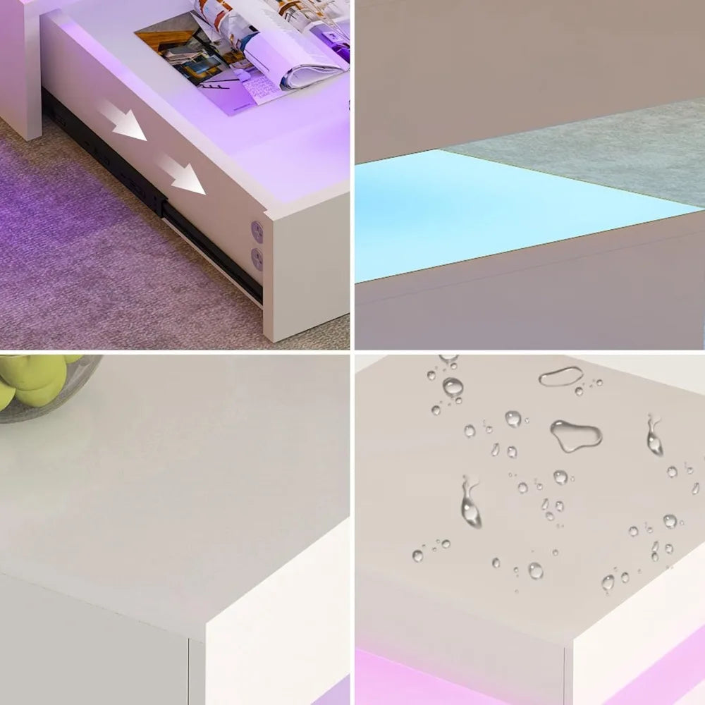 2-Tier LED Coffee Table