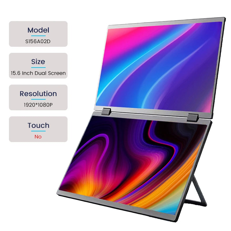 Dual Touch Screen Portable Monitor with stand