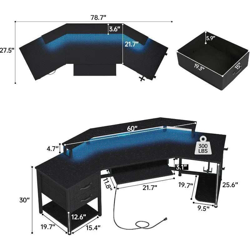 79" Gaming/Office Desk Computer Desk
