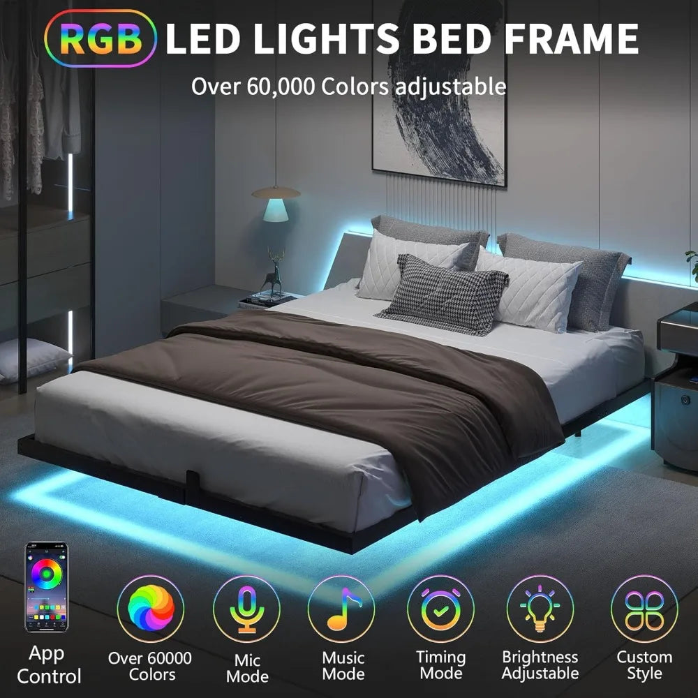 Bed Frame with Smart LED Lights