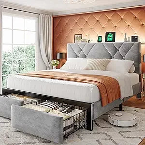 Queen Platform Bed Frame with LEDs