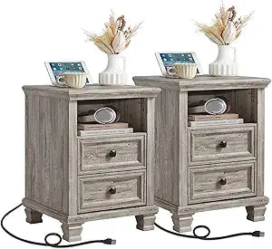 Farmhouse Nightstand Set of 2