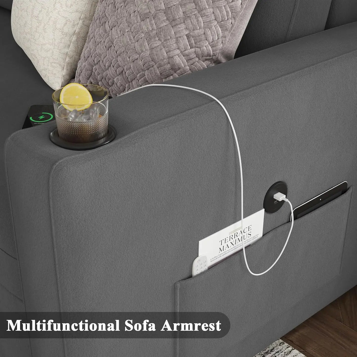 Convertible Sofa Bed with Storage Chaise