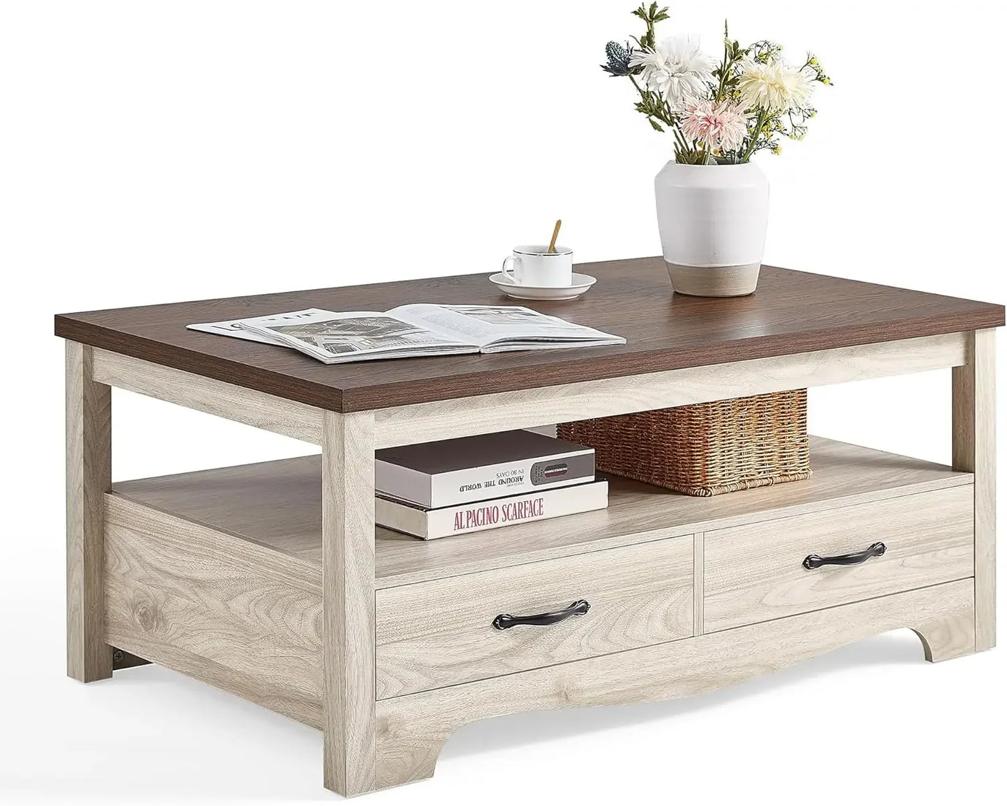Farmhouse Coffee Table with Storage