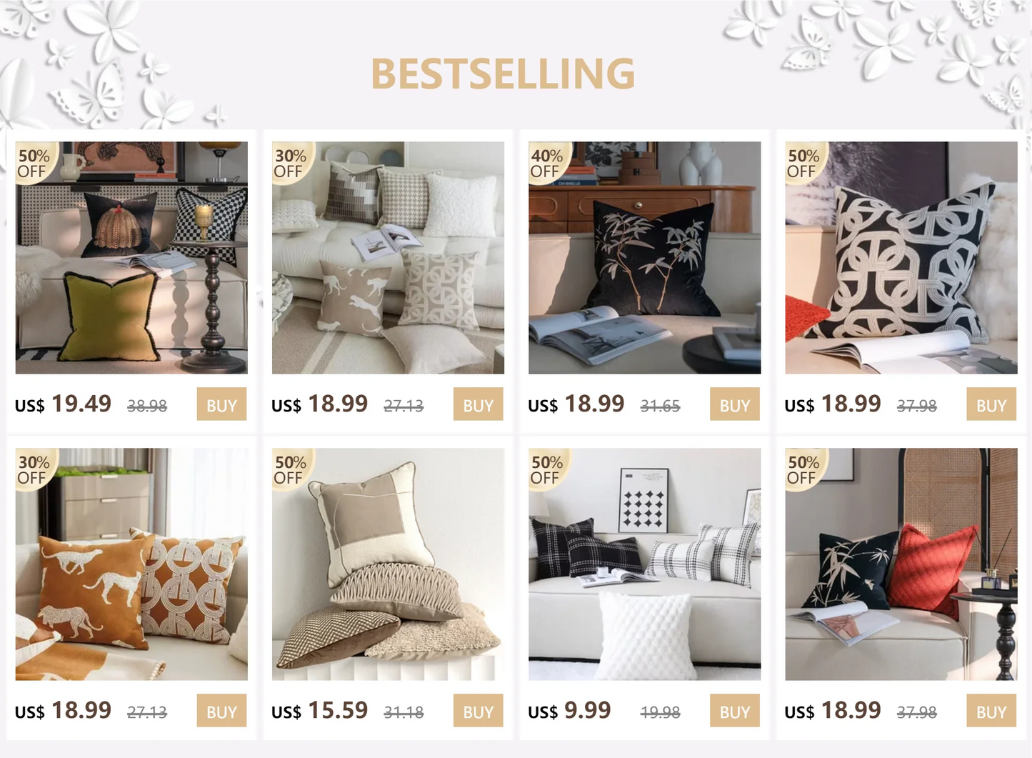 Luxury French Floral Cushion Pillow Cases