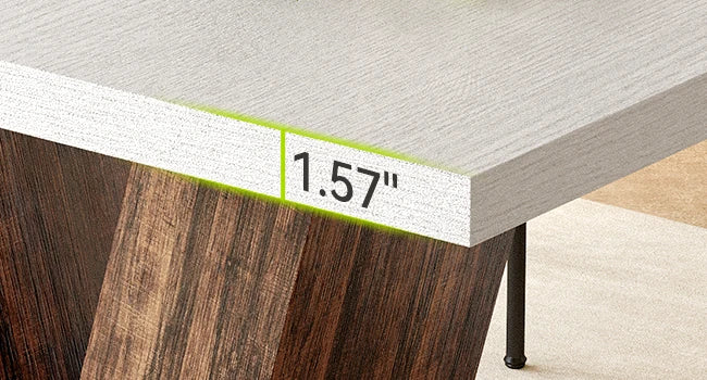 LITTLE TREE 47 Inches Dining Table for 4, Modern Dining Room Tables, White Rectangle Table for Dining Room, Kitchen, Living Room