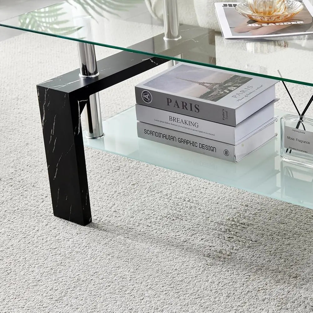 Modern Coffee Table with Wooden Legs