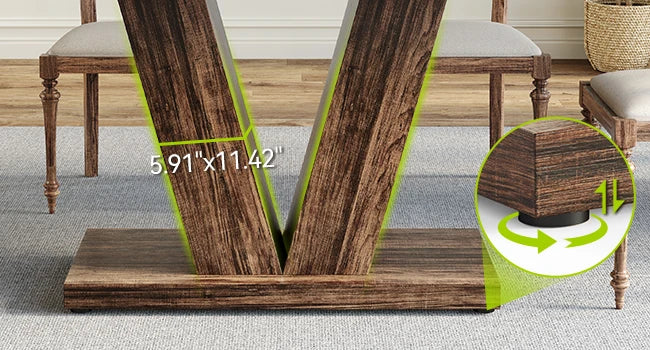 LITTLE TREE 47 Inches Dining Table for 4, Modern Dining Room Tables, White Rectangle Table for Dining Room, Kitchen, Living Room
