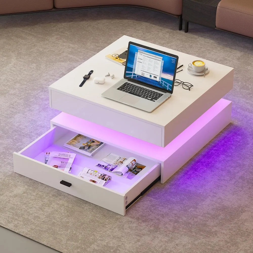 2-Tier LED Coffee Table