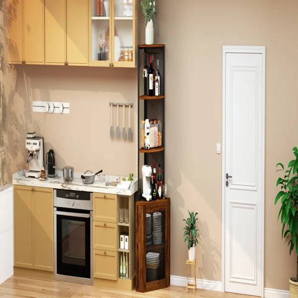 Freestanding Corner Wine and Liquor Bar