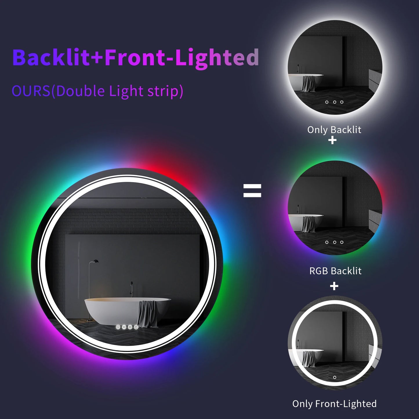 Large Round LED Bathroom Mirror