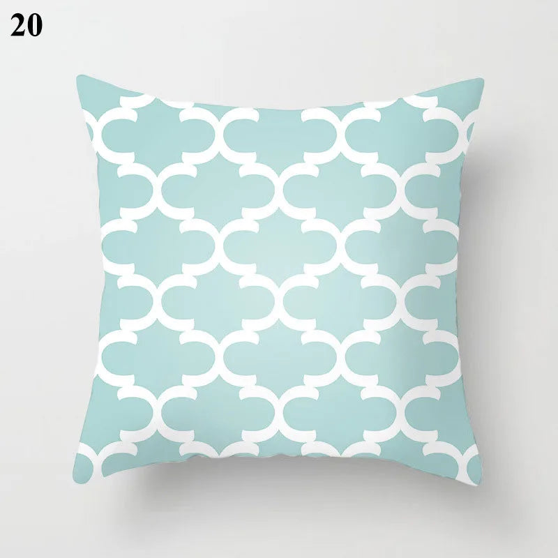 Designer Teal Green Pillow Sham with Chic Print Accent