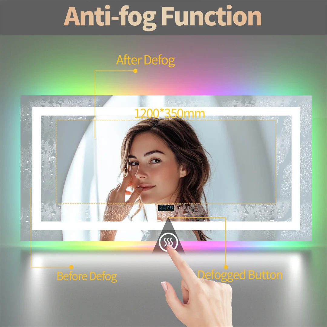 Large LED Backlight Bedroom/Bathroom Mirror