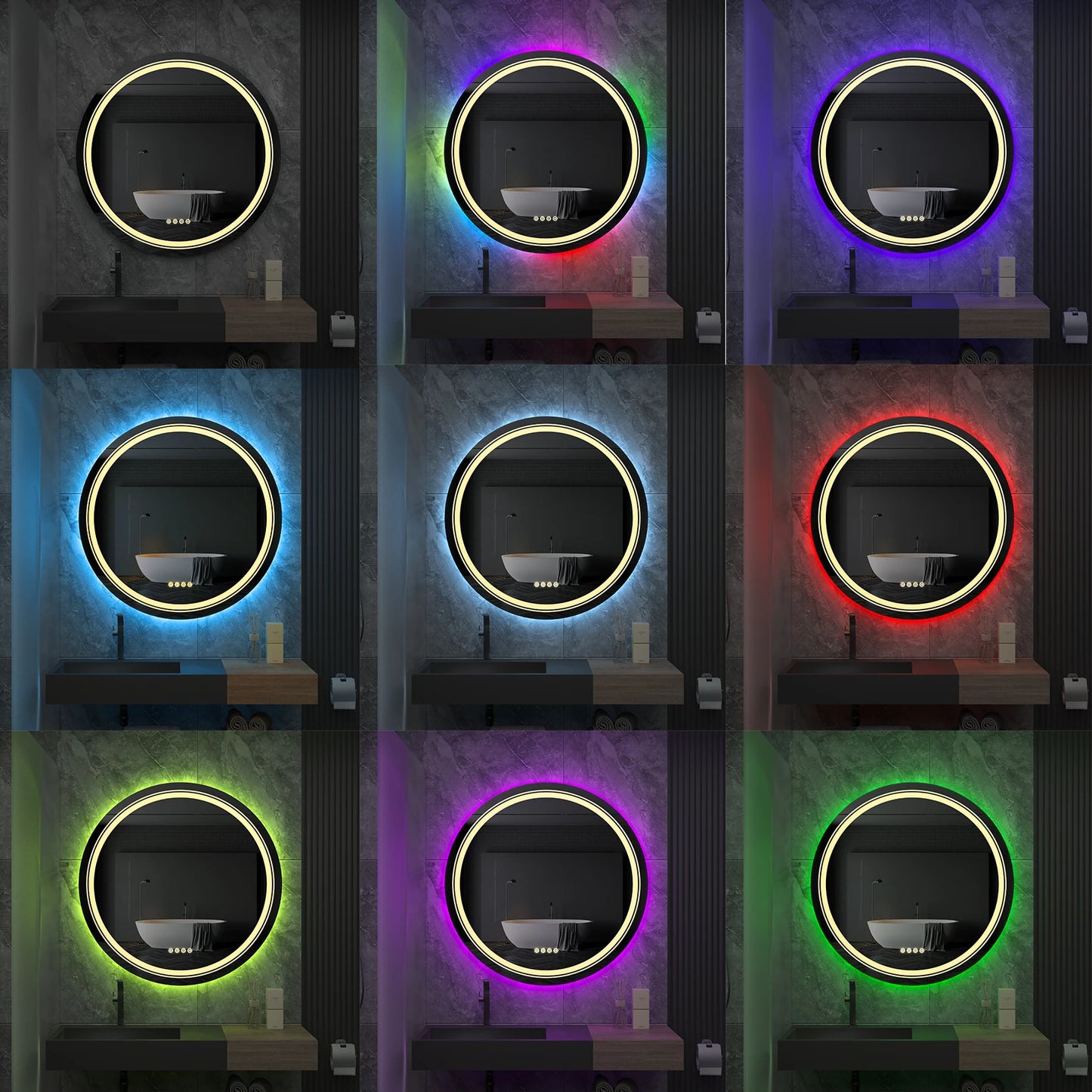 Large Round LED Bathroom Mirror