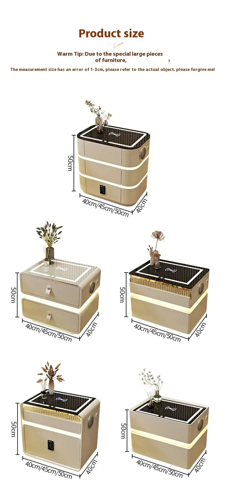 Bedside Table with Intelligent Sensor Light