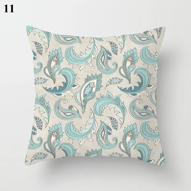 Designer Teal Green Pillow Sham with Chic Print Accent