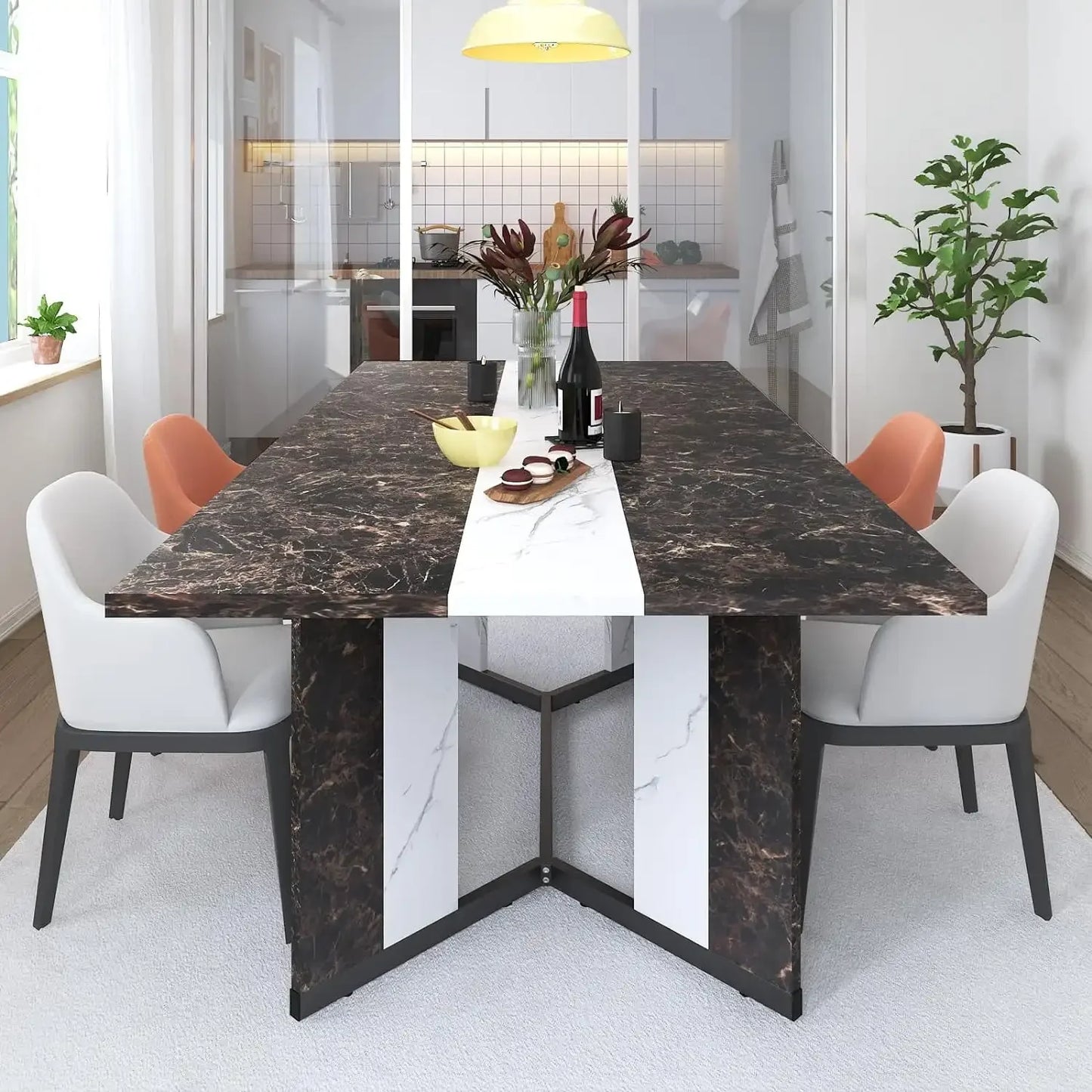 Large Marbled Dining Table