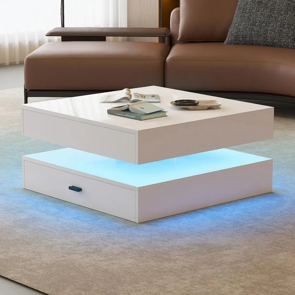 2-Tier LED Coffee Table