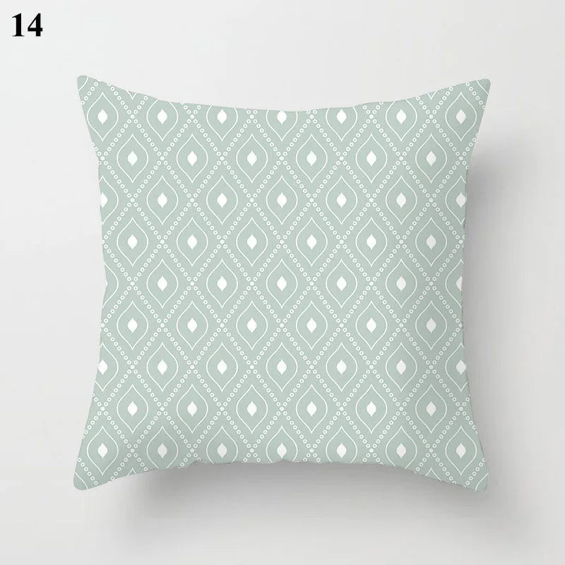 Designer Teal Green Pillow Sham with Chic Print Accent