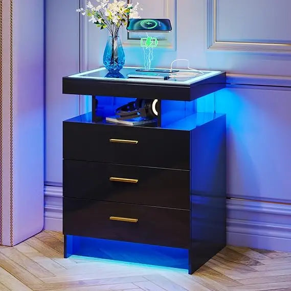 Set of 2 LED Nightstands