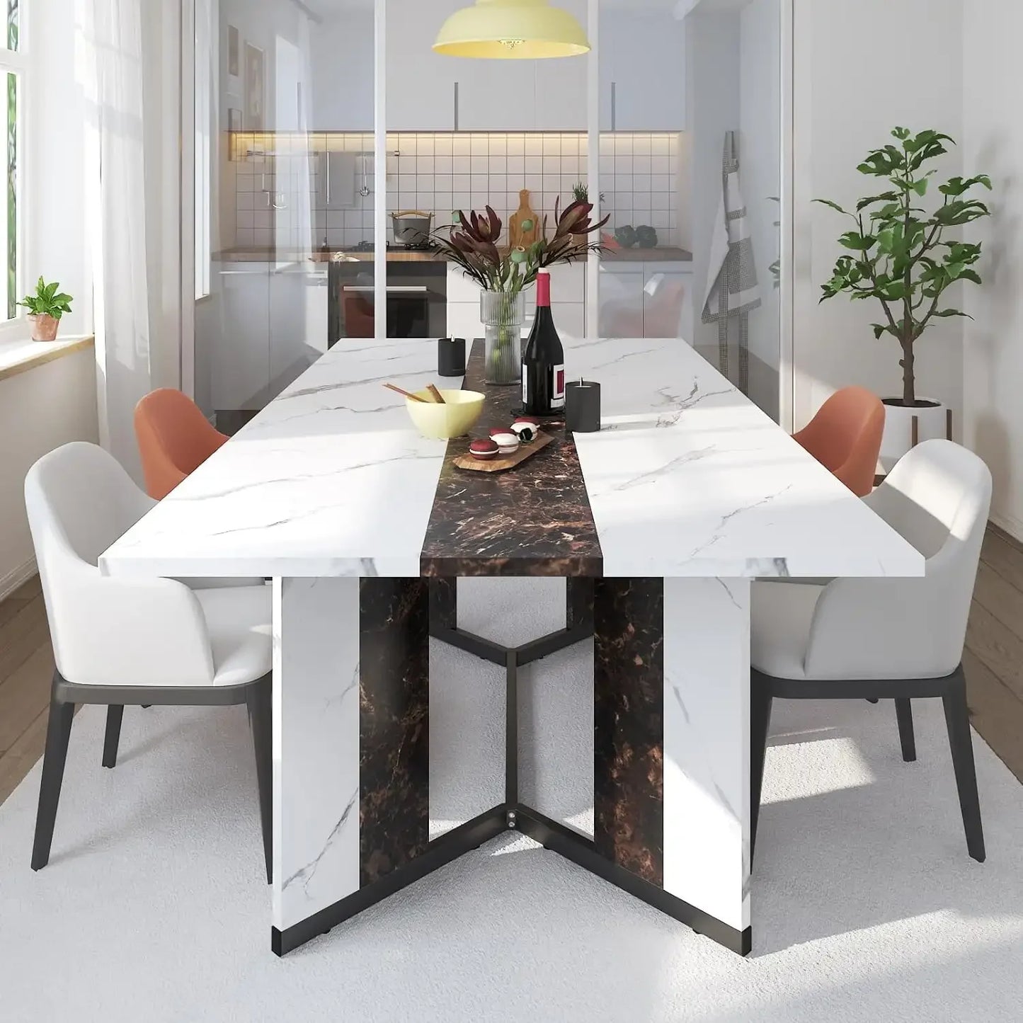Large Marbled Dining Table