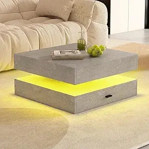 2-Tier LED Coffee Table for Modern Living Spaces - The Decor Authority