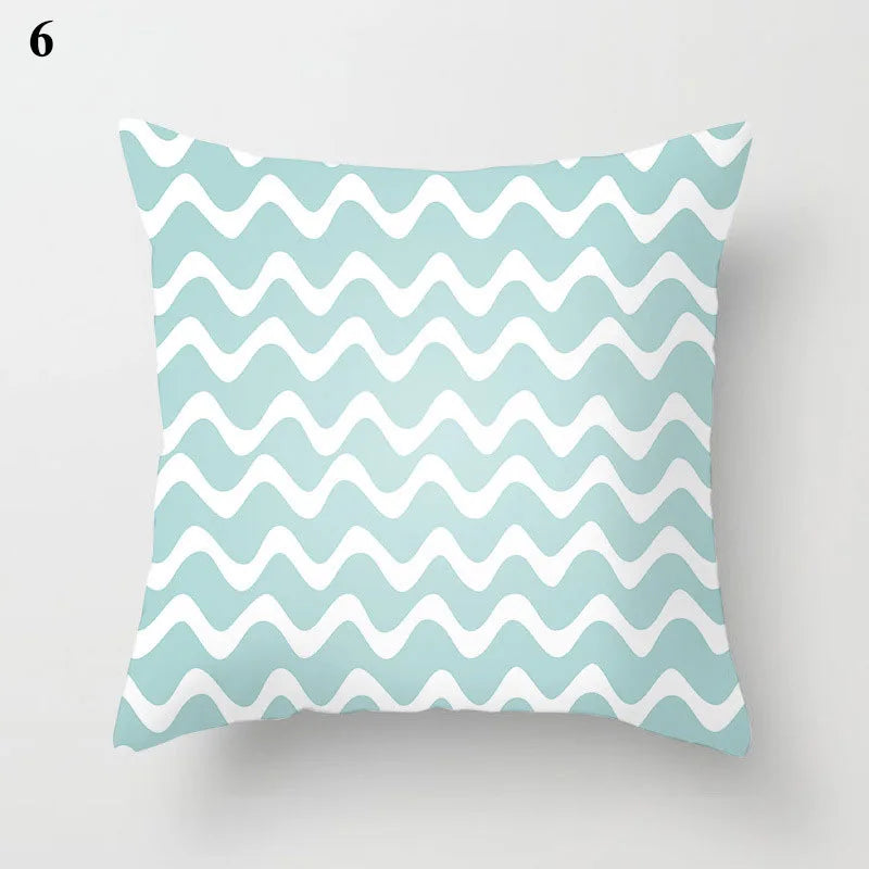 Designer Teal Green Pillow Sham with Chic Print Accent