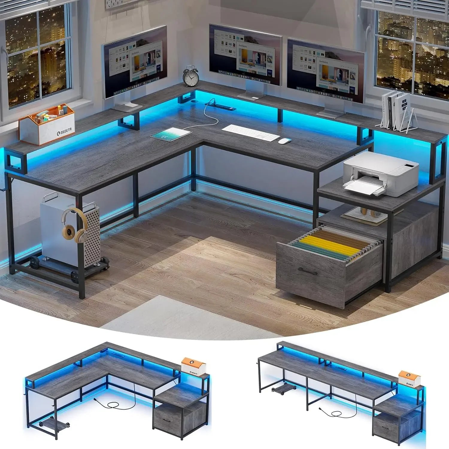 L Shaped Office or Gaming Desk - The Decor Authority