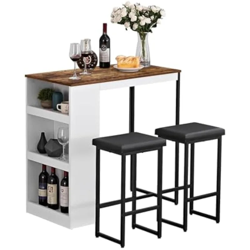 3 Piece Kitchen Table Two Stools - The Decor Authority