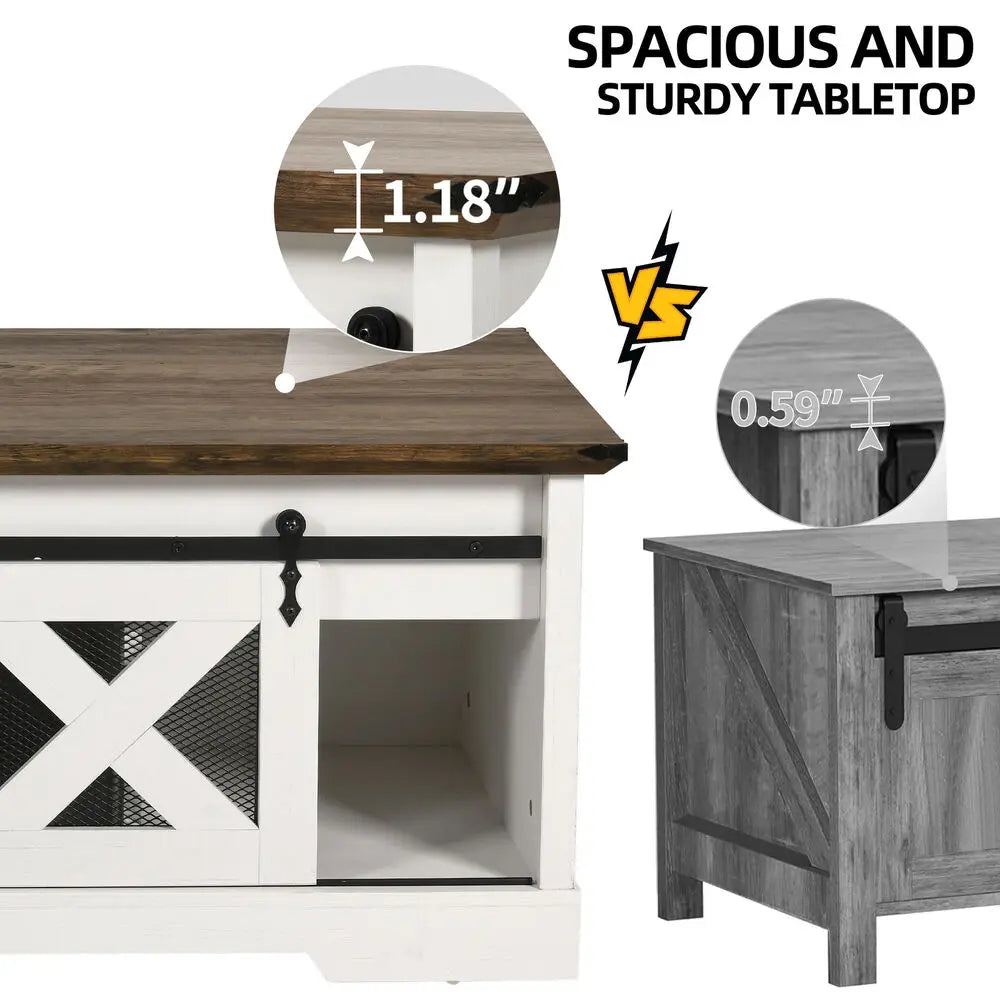 Farmhouse Coffee Table with Lift Top
