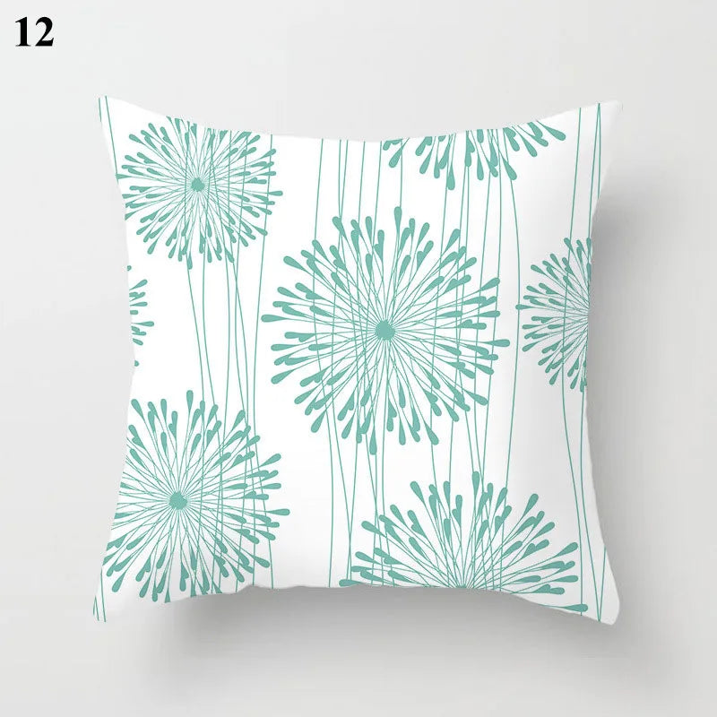 Designer Teal Green Pillow Sham with Chic Print Accent