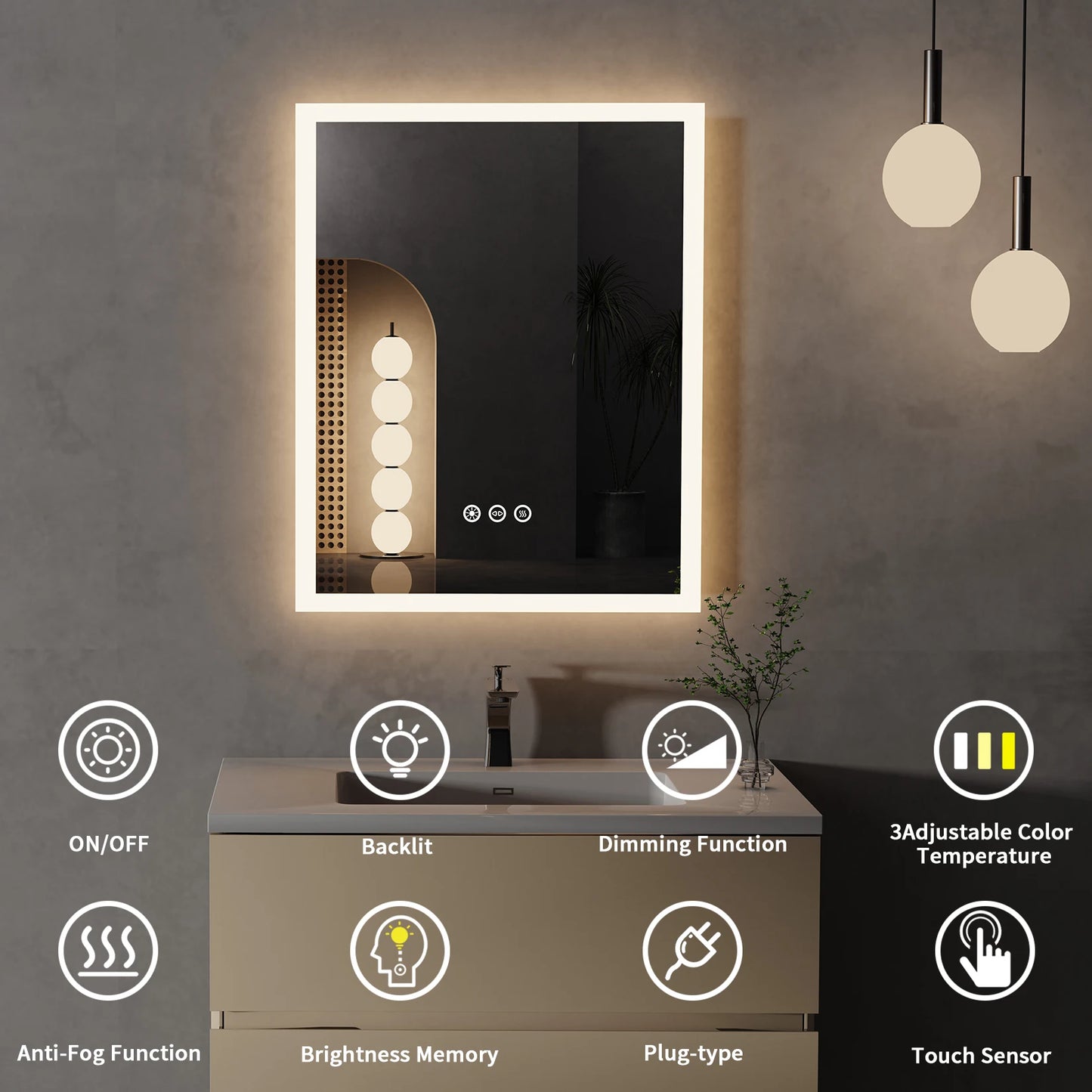 Lighted Bathroom Vanity Mirror