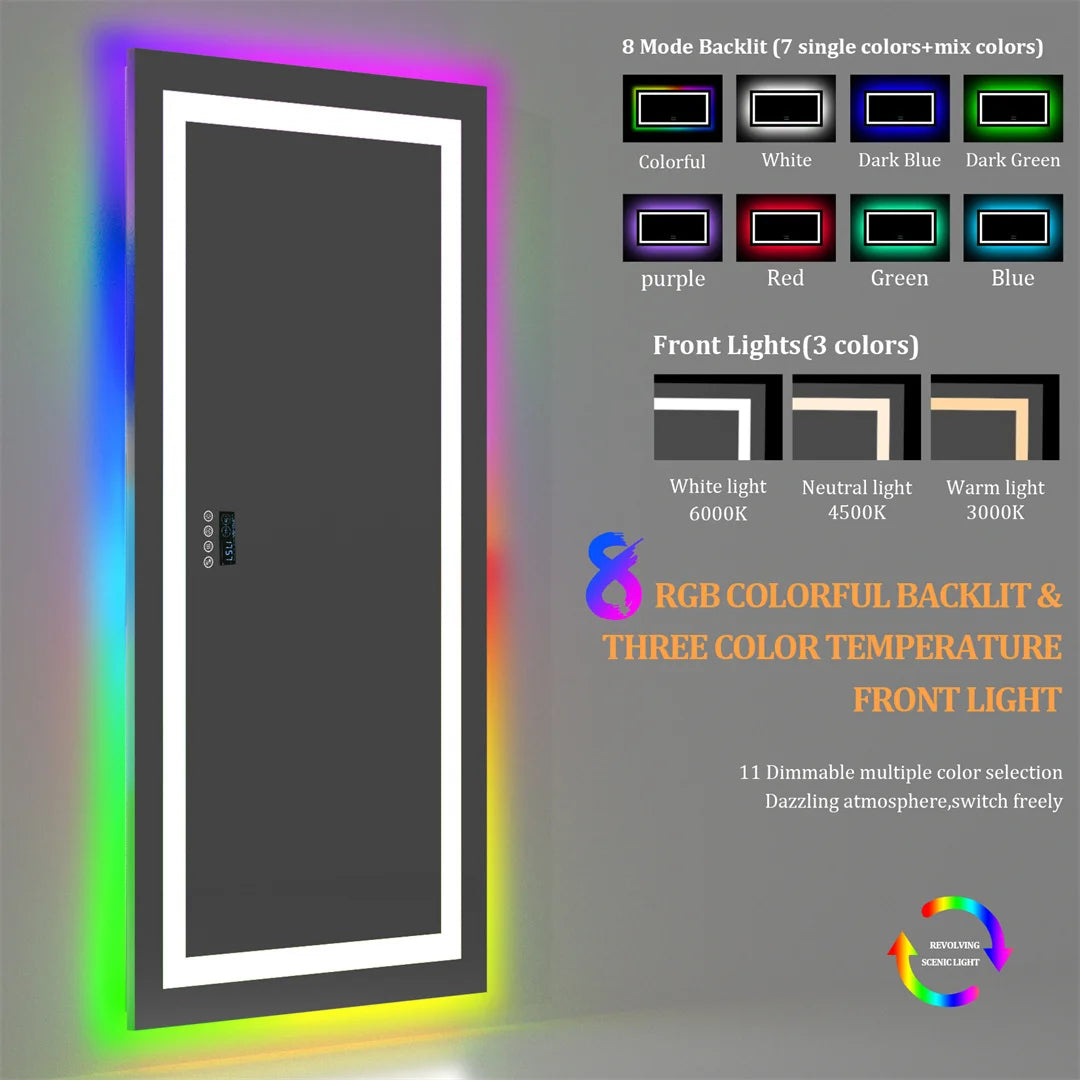 Large LED Backlight Bedroom/Bathroom Mirror