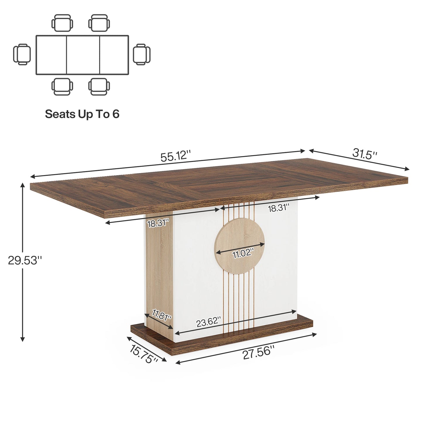 Rectangular Farmhouse Dining Table