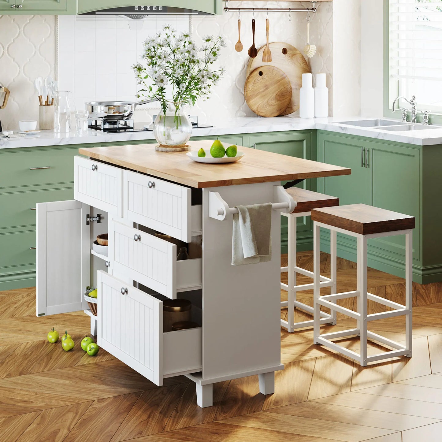 Farmhouse Kitchen Island Set